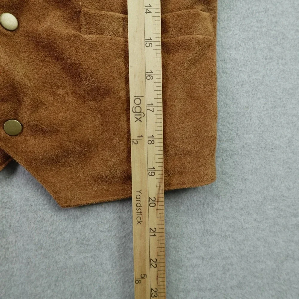 Spring & Gege Vest Boys XL Brown  Faux Suede Western Cowboy Snap Button